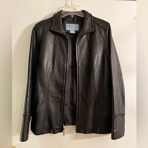 Nine West Men's Black Leather Jacket